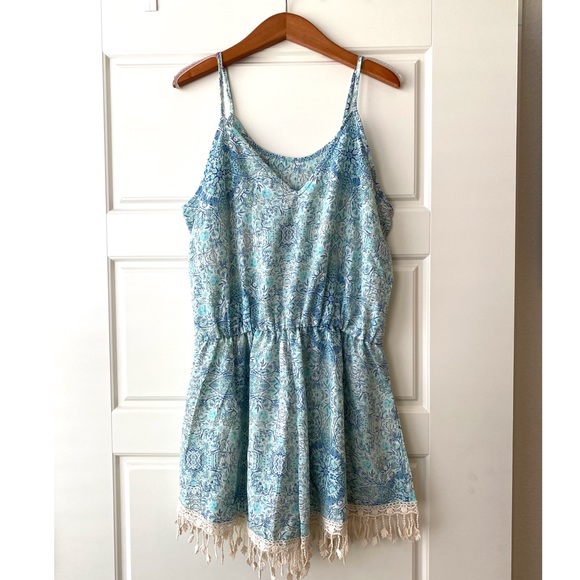 Boutique Pants - Blue Pattern Romper | Boutique